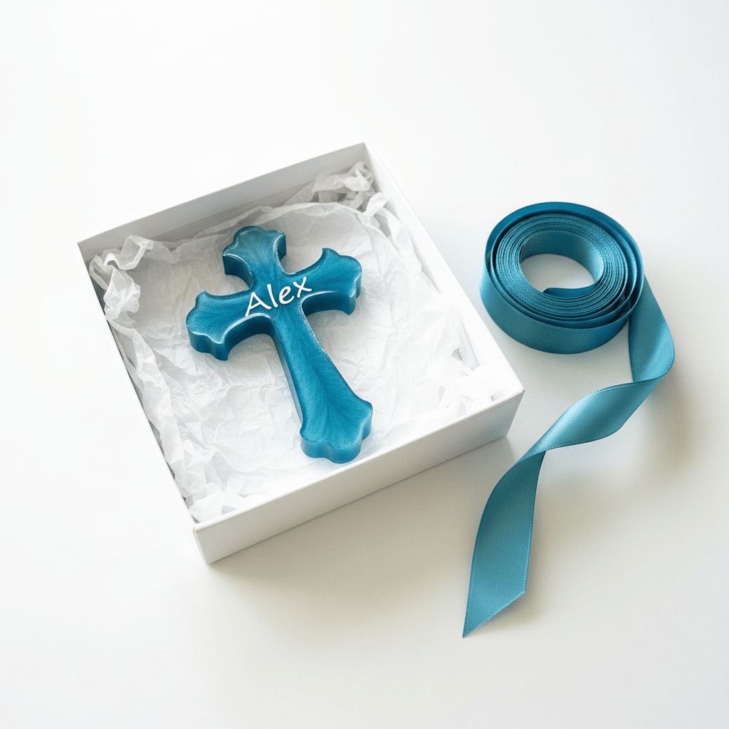Personalized Resin Cross – Communion, Christening & Confirmation Gift - The Glossy Gift Shop