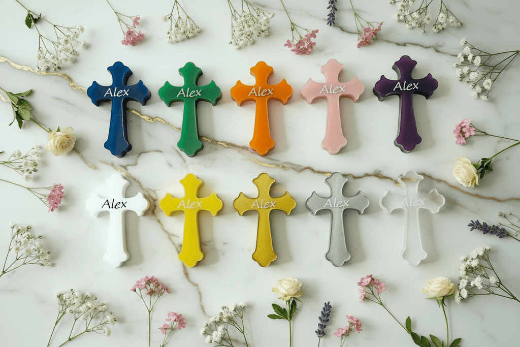 Personalized Resin Cross – Communion, Christening & Confirmation Gift - The Glossy Gift Shop