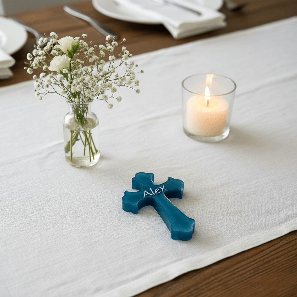 Personalized Resin Cross – Communion, Christening & Confirmation Gift - The Glossy Gift Shop