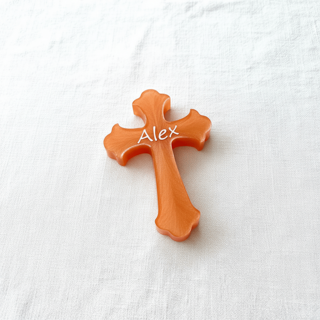 Personalized Resin Cross – Communion, Christening & Confirmation Gift - The Glossy Gift Shop