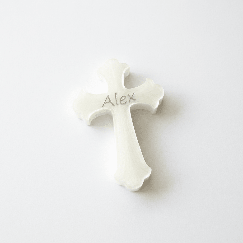 Personalized Resin Cross – Communion, Christening & Confirmation Gift - The Glossy Gift Shop