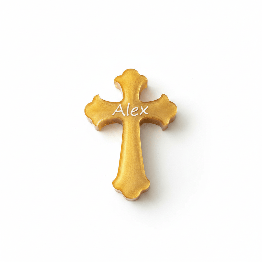 Personalized Resin Cross – Communion, Christening & Confirmation Gift - The Glossy Gift Shop