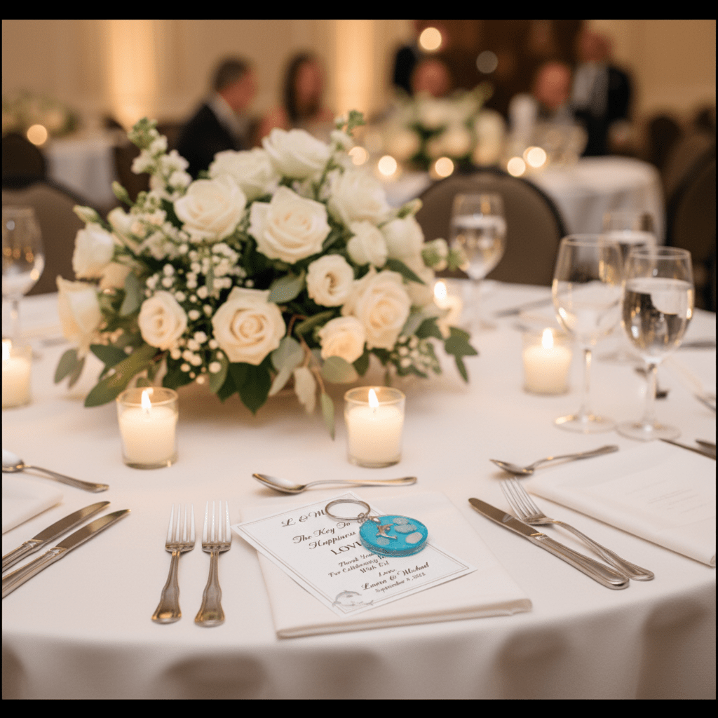 Personalized Resin Guest Favor Keychains – Wedding & Event Gifts - The Glossy Gift Shop