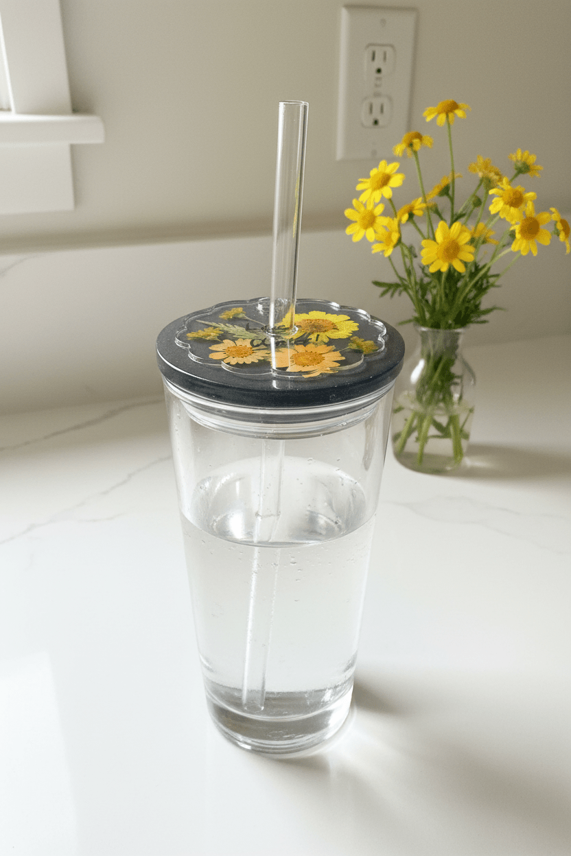 Personalized Resin Tumbler Straw Marker – Yellow - The Glossy Gift Shop