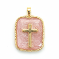 Pink cross pendant enhanced