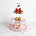 Pink Crystal Resin 3-Tier Serving Tray – Handmade Party Decor - The Glossy Gift Shop