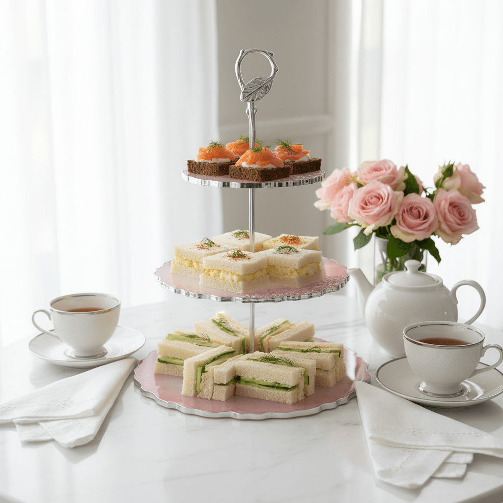 Pink Crystal Resin 3-Tier Serving Tray – Handmade Party Decor - The Glossy Gift Shop