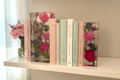 Pink Floral Resin Bookends – In Use