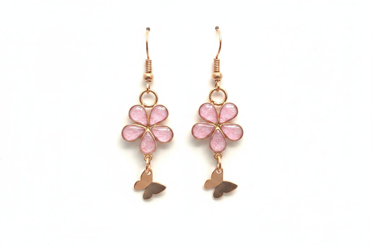 Pink Flower Butterfly – Fish Hook