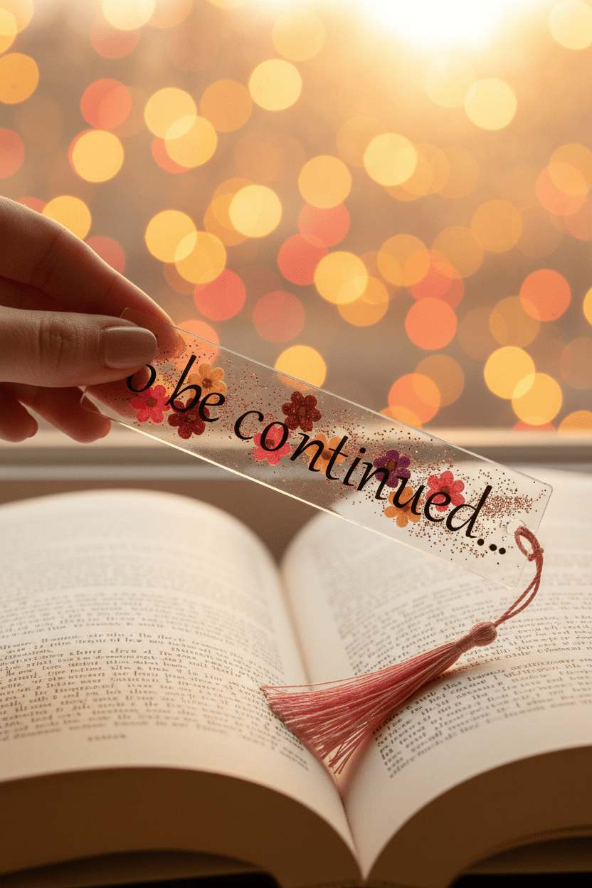 Pink & Red Flower Resin Bookmark – Handmade Reader Gift - The Glossy Gift Shop
