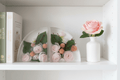 Pink Rose Resin Bookends – Handmade Floral Bookshelf Decor - The Glossy Gift Shop