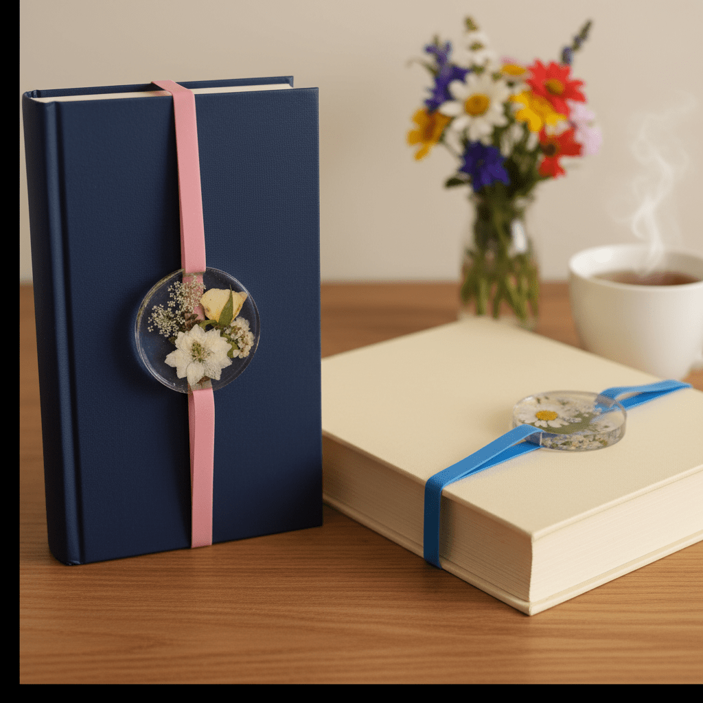 Pressed Flower Resin Book Band – Floral Bookmark for Readers - The Glossy Gift Shop