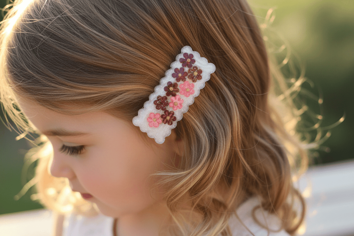 Pressed Flower Resin Hair Clips – Handmade Floral Barrettes - The Glossy Gift Shop
