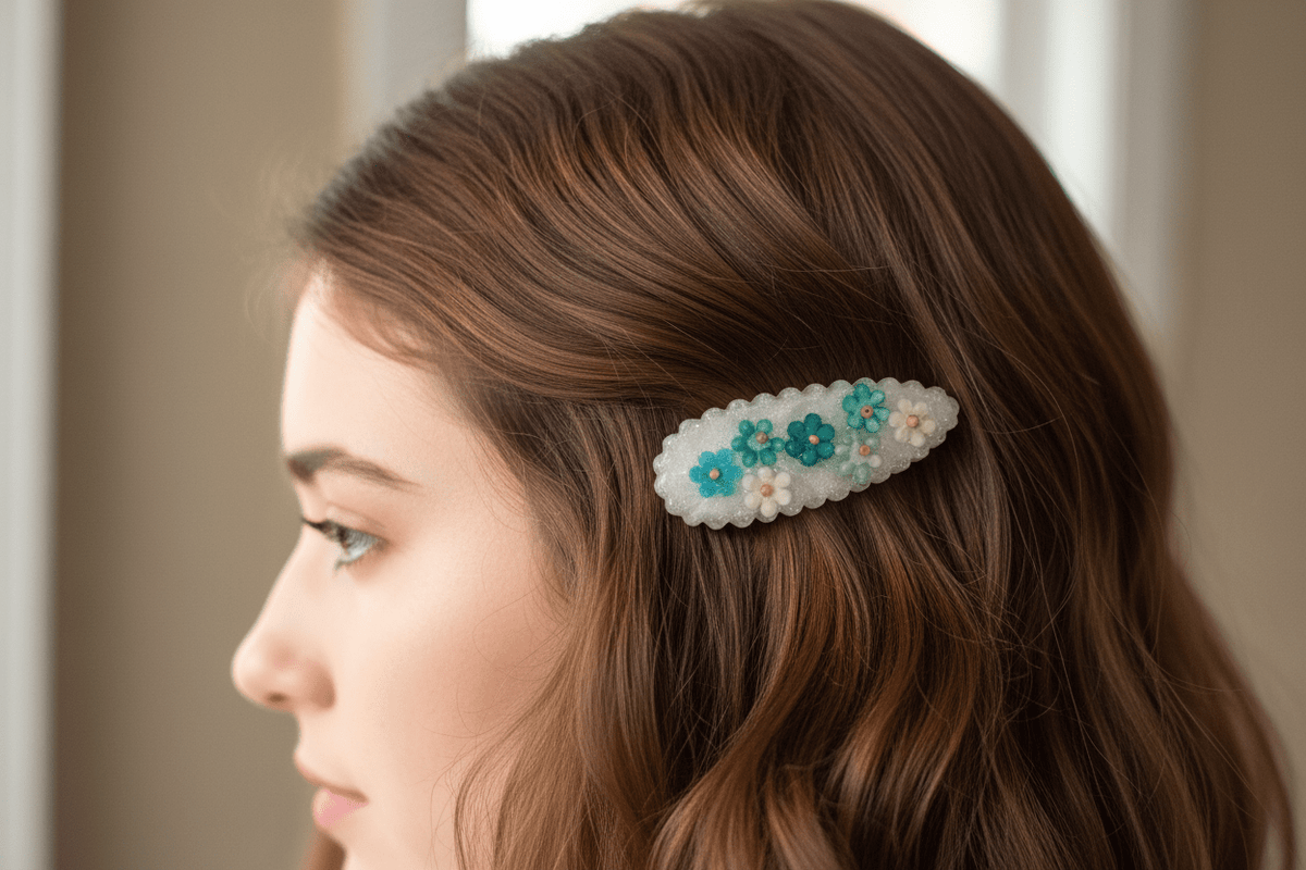 Pressed Flower Resin Hair Clips – Handmade Floral Barrettes - The Glossy Gift Shop