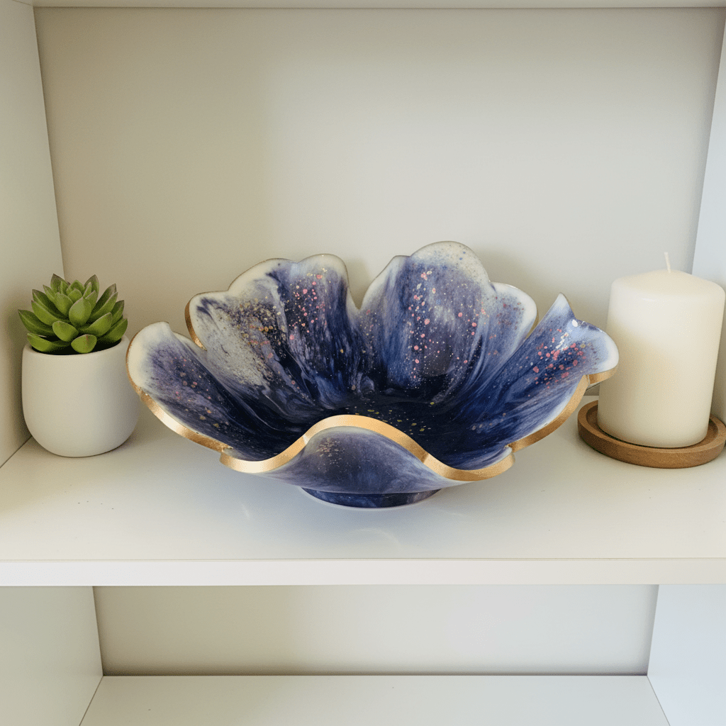 Purple Mermaid Resin Bowl – Iridescent Handmade Home Decor - The Glossy Gift Shop