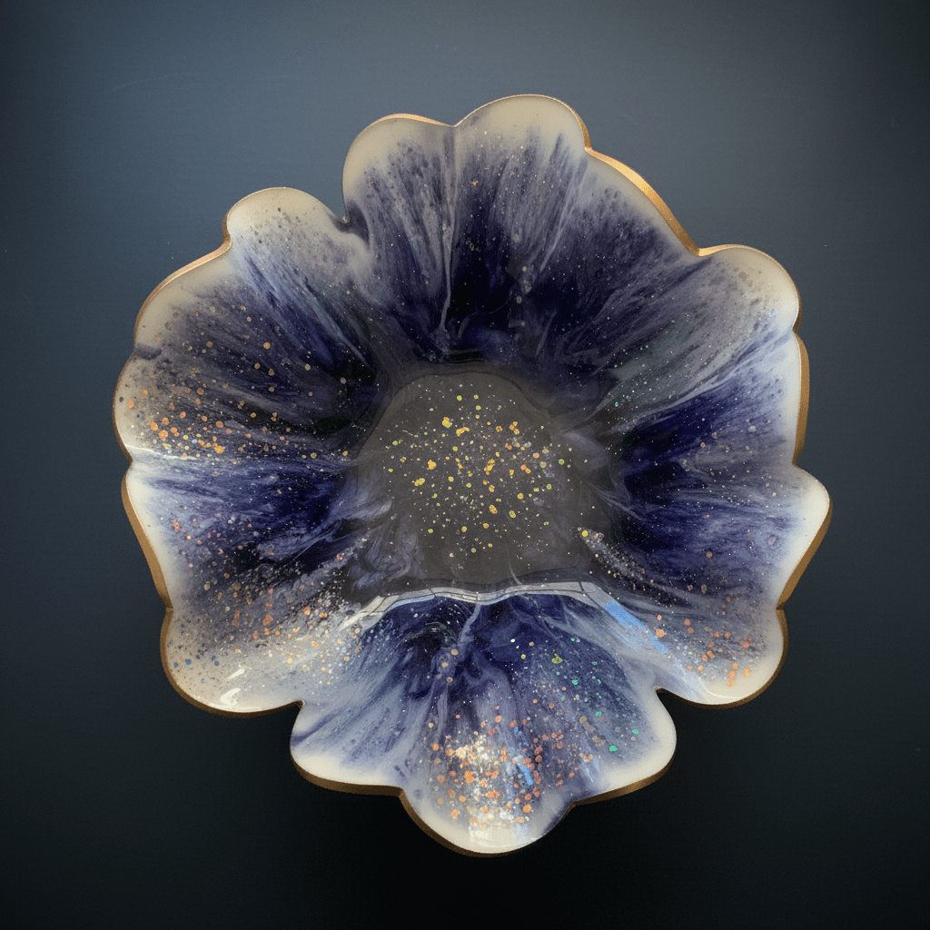 Purple Mermaid Resin Bowl – Iridescent Handmade Home Decor - The Glossy Gift Shop