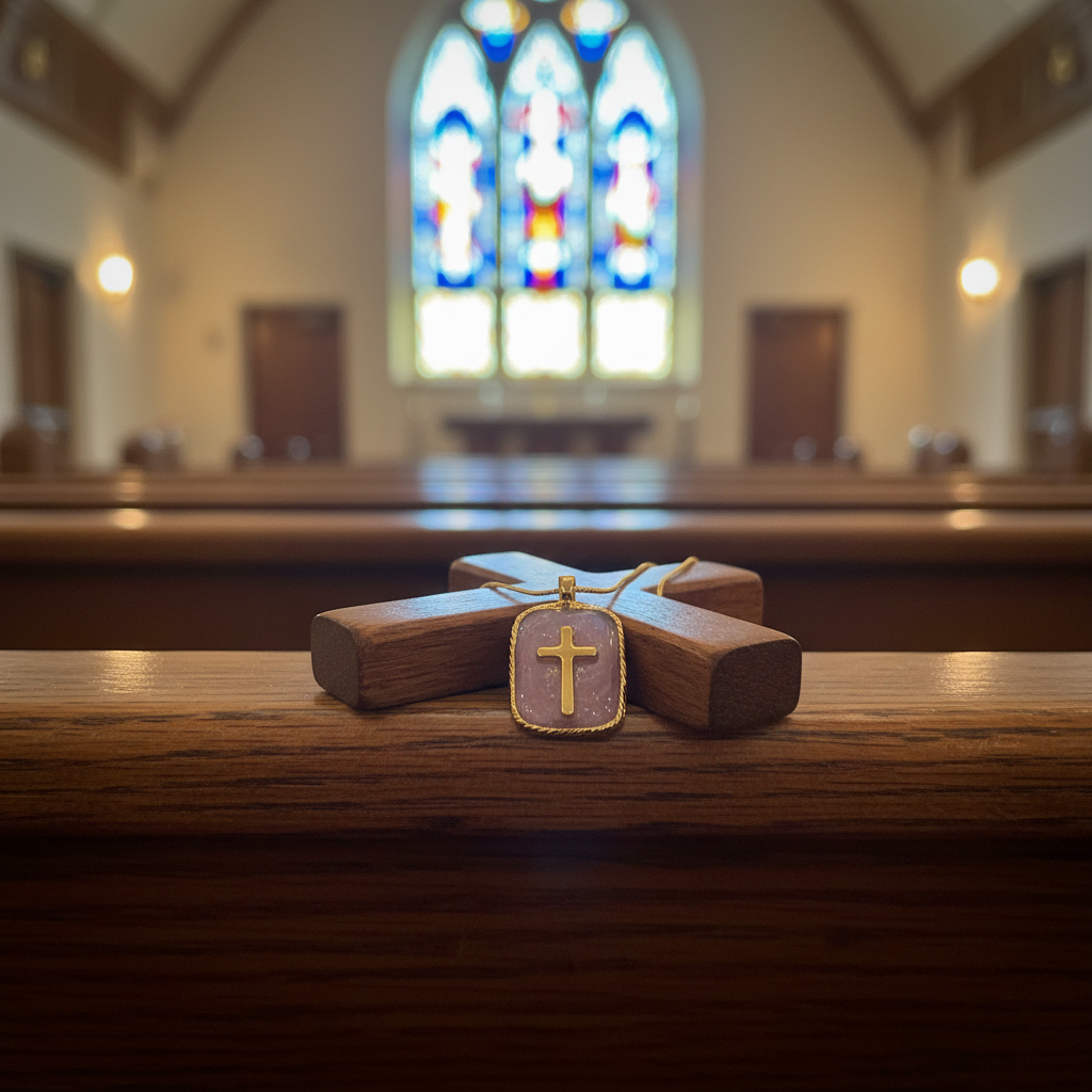Purple pendant church setting