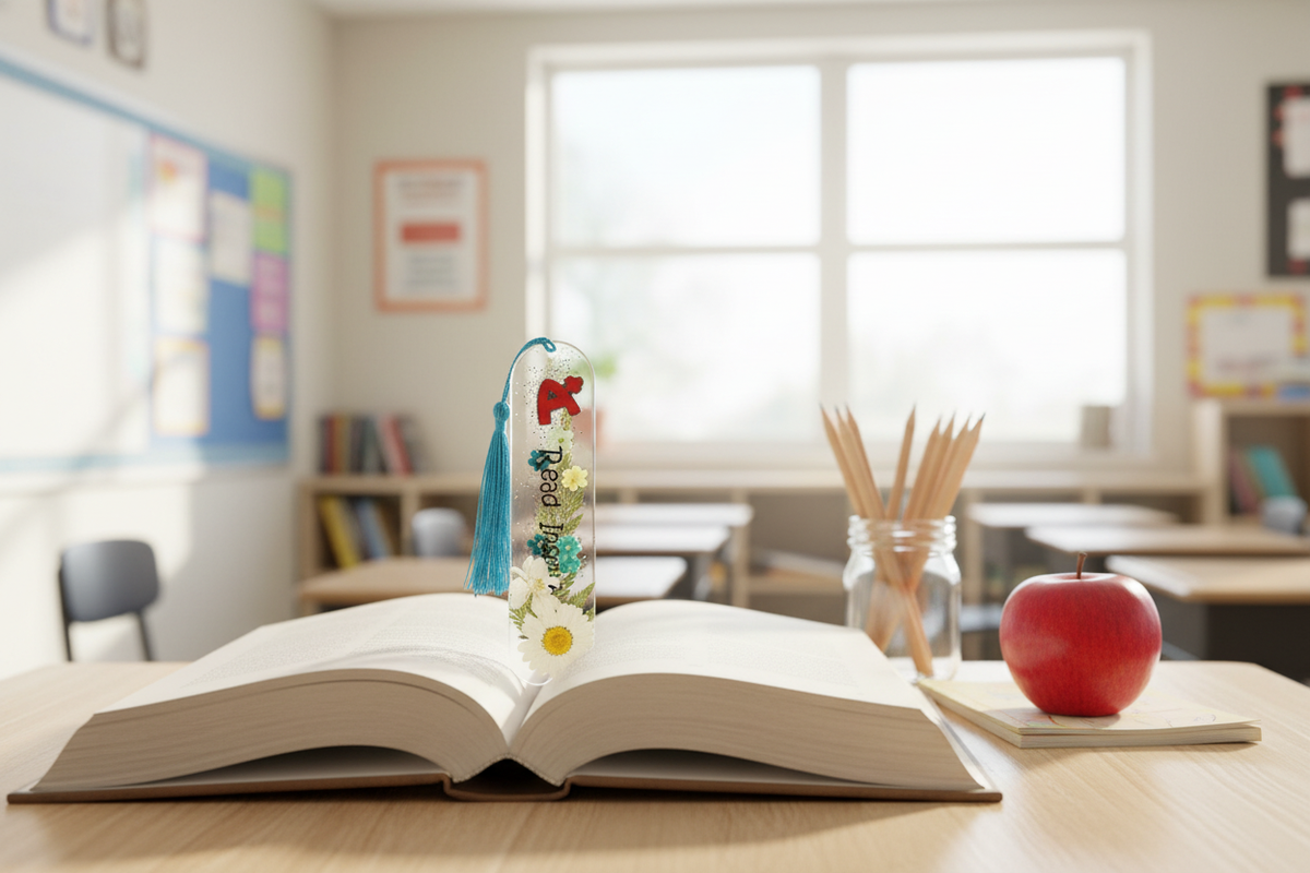 Read Inspire Bookmark - Teacher's Desk Classroom