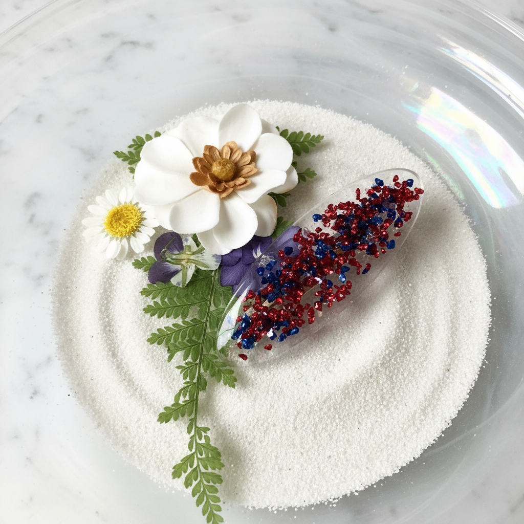 Red Blue Glitter Clip