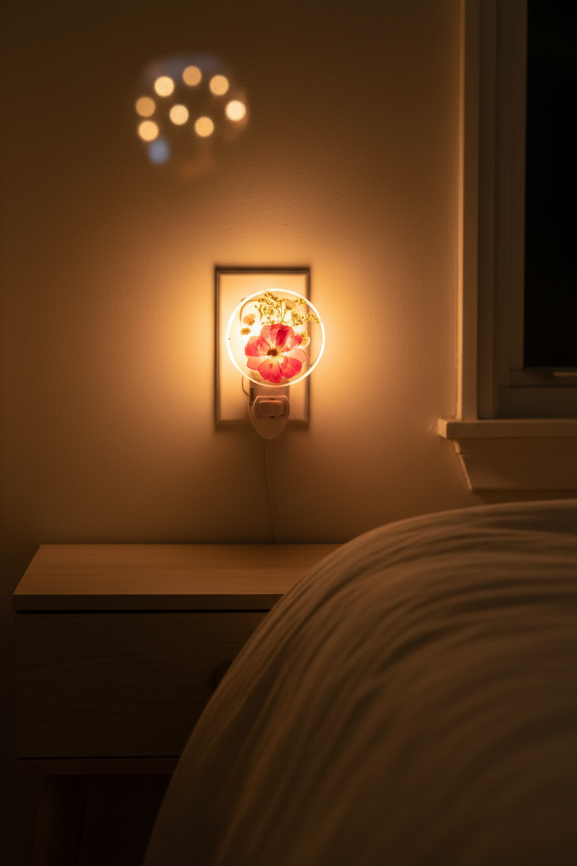 Red Flower Night Light - Improved