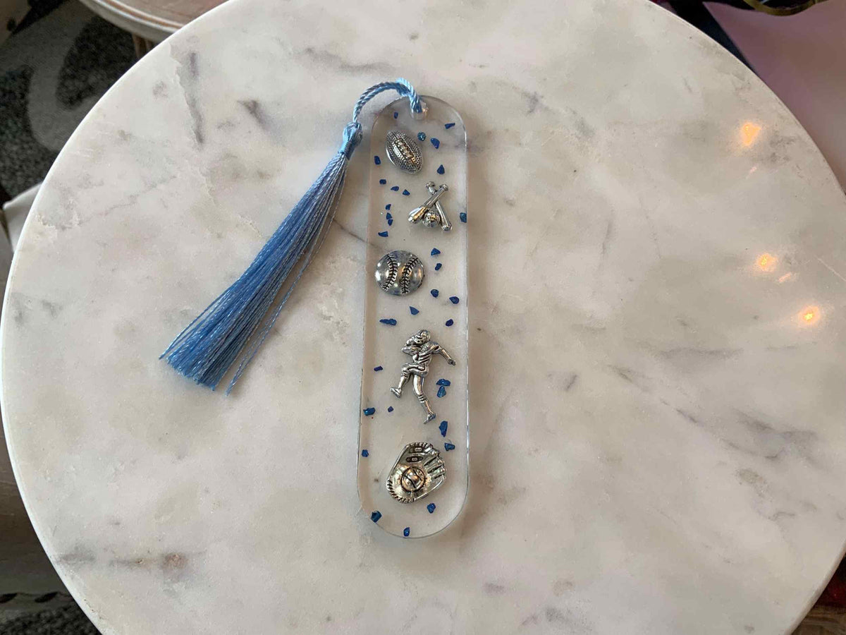 Resin Charm Bookmark – Choose Daisy, Floral, Football or Baseball - The Glossy Gift Shop