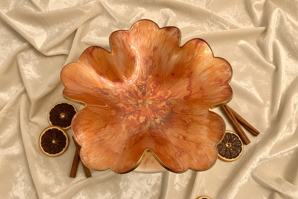 Resin Copper Swirl Bowl - Top Down Velvet