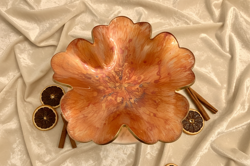 Resin Copper Swirl Bowl - Top Down Velvet