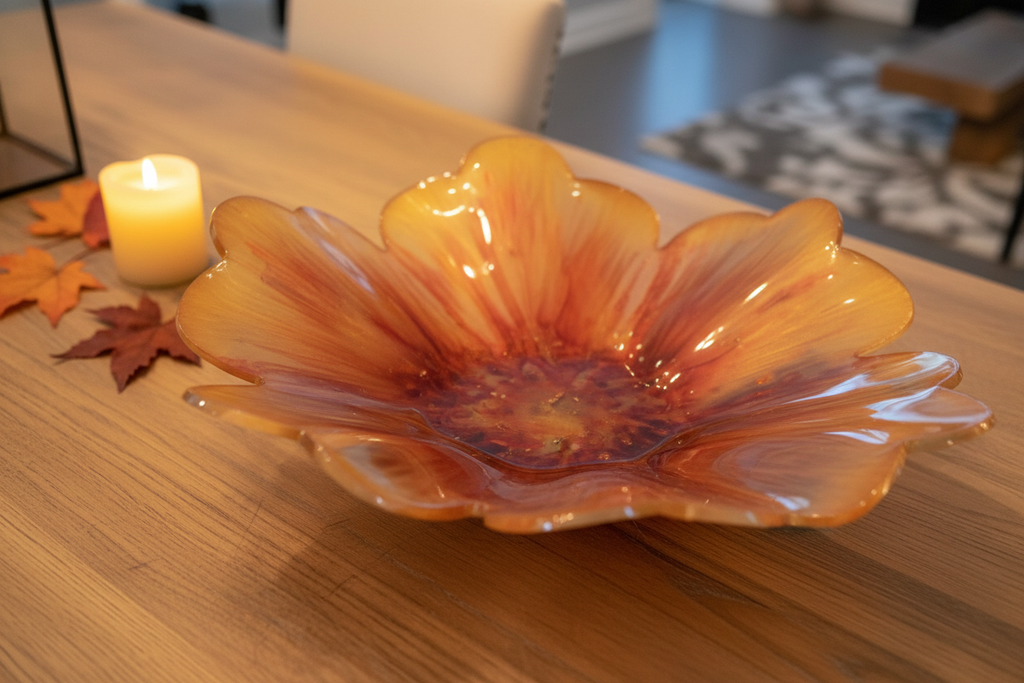 Resin Golden Sun Bowl - Side View