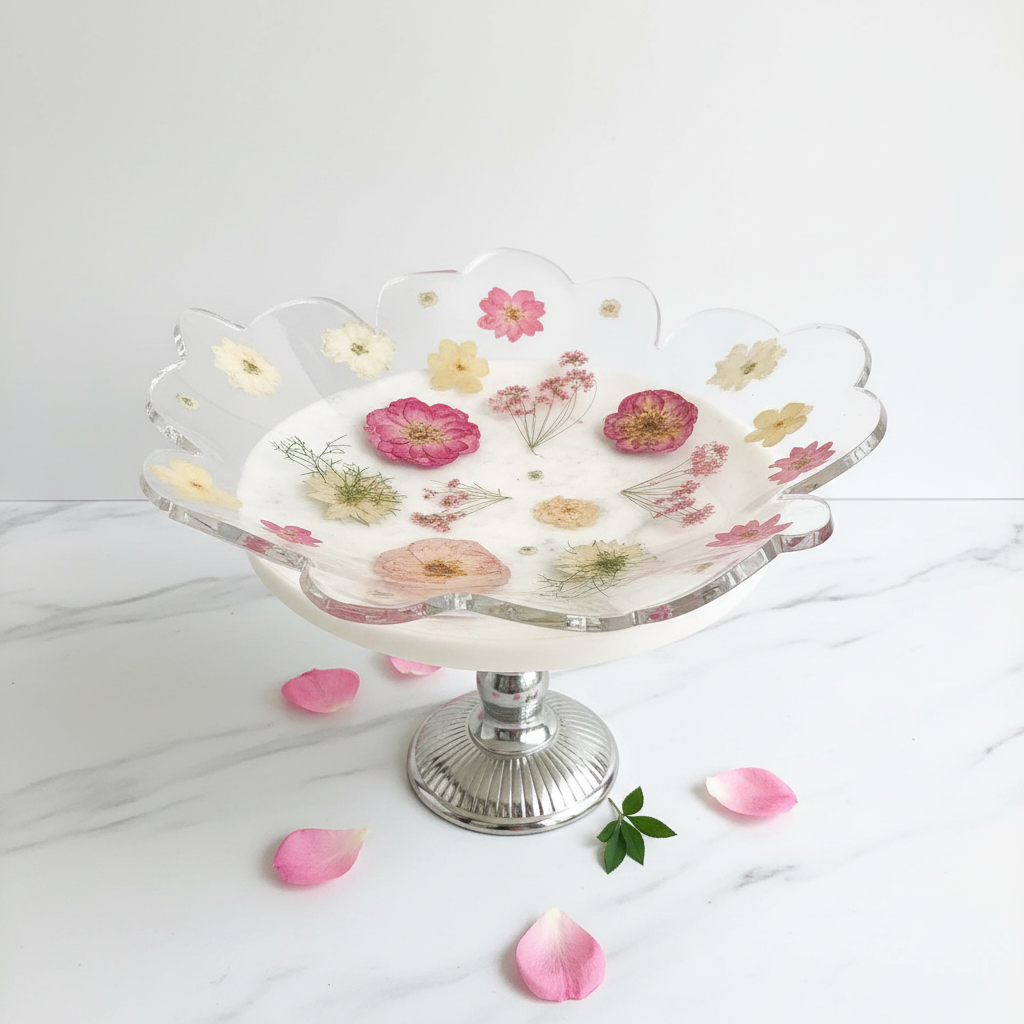 Resin Pressed Flower Bowl