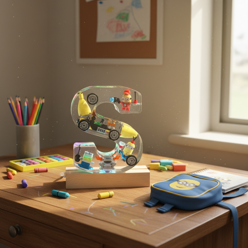 Minion Resin Lighted Letter – Letters A–Z – Kids Night Light Decor