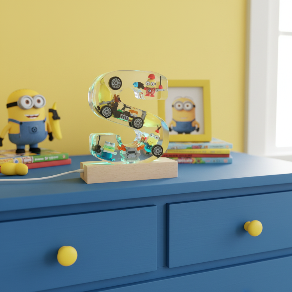 Minion Resin Lighted Letter – Letters A–Z – Kids Night Light Decor