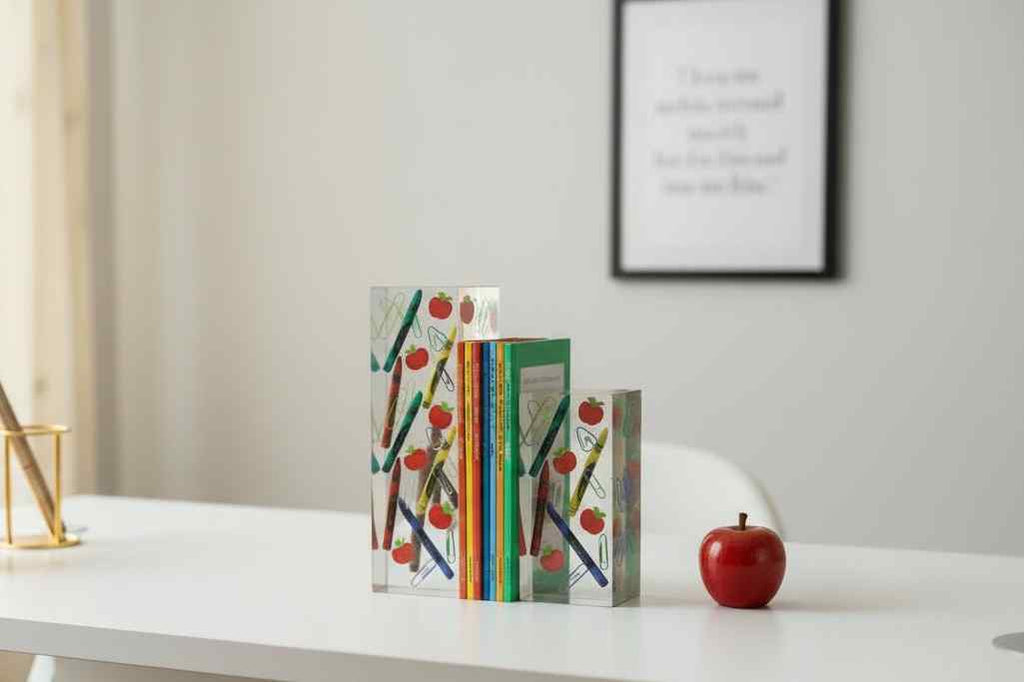 School Days Resin Bookends – Handmade Teacher & Classroom Decor - The Glossy Gift Shop