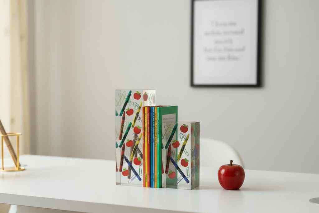 School Days Resin Bookends – Handmade Teacher & Classroom Decor - The Glossy Gift Shop