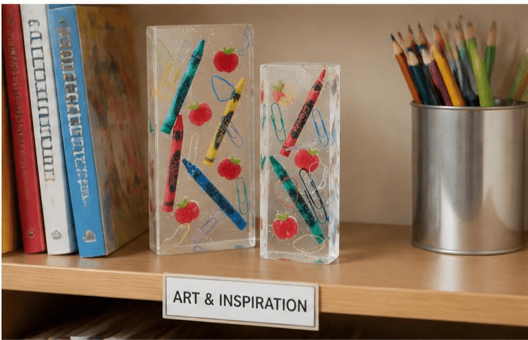School Days Resin Bookends – Handmade Teacher & Classroom Decor - The Glossy Gift Shop