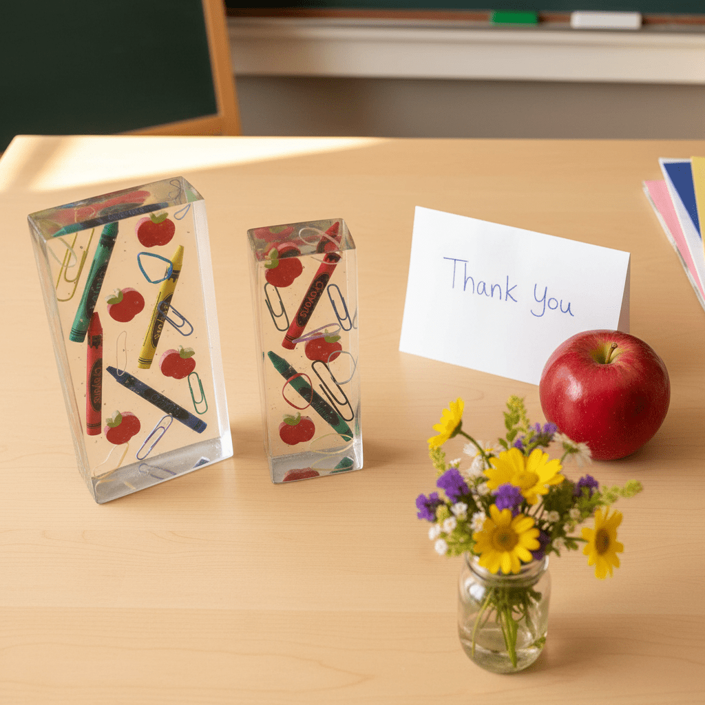 School Days Resin Bookends – Handmade Teacher & Classroom Decor - The Glossy Gift Shop