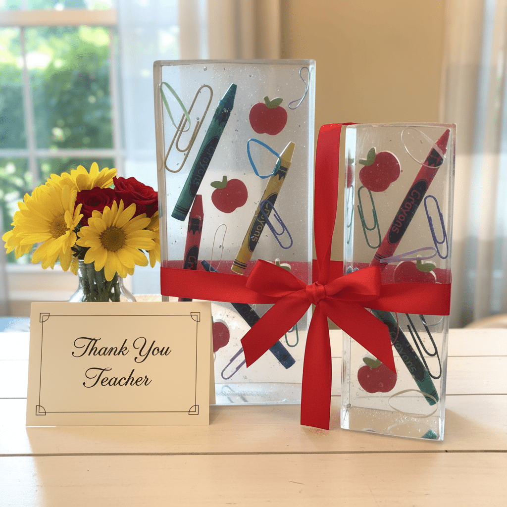 School Days Resin Bookends – Handmade Teacher & Classroom Decor - The Glossy Gift Shop