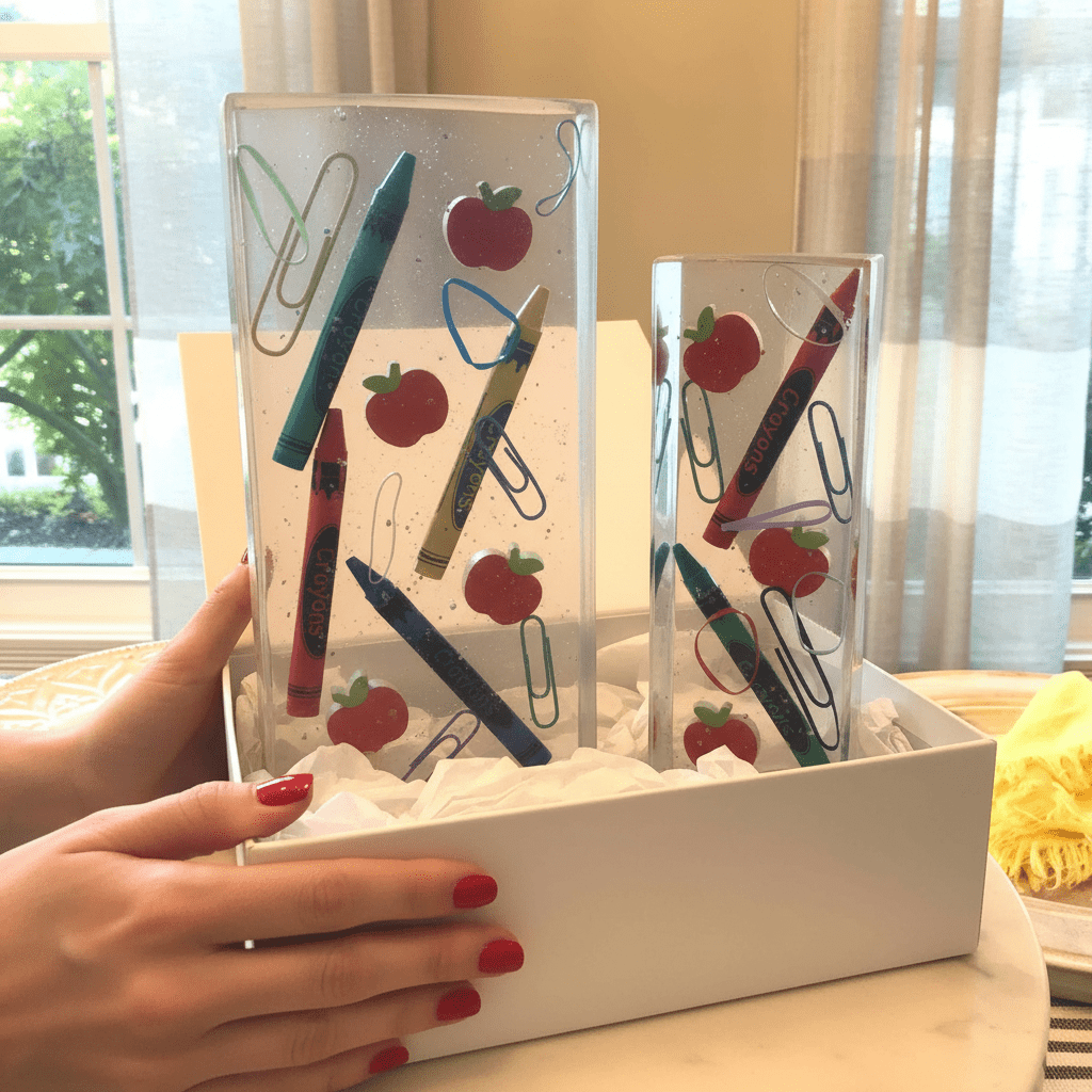 School Days Resin Bookends – Handmade Teacher & Classroom Decor - The Glossy Gift Shop