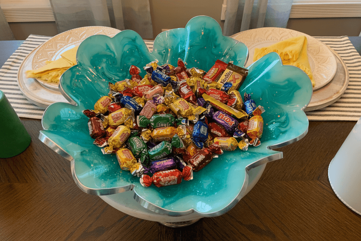 Sea Glass Blossom Resin Bowl – Coastal Handmade Home Decor - The Glossy Gift Shop