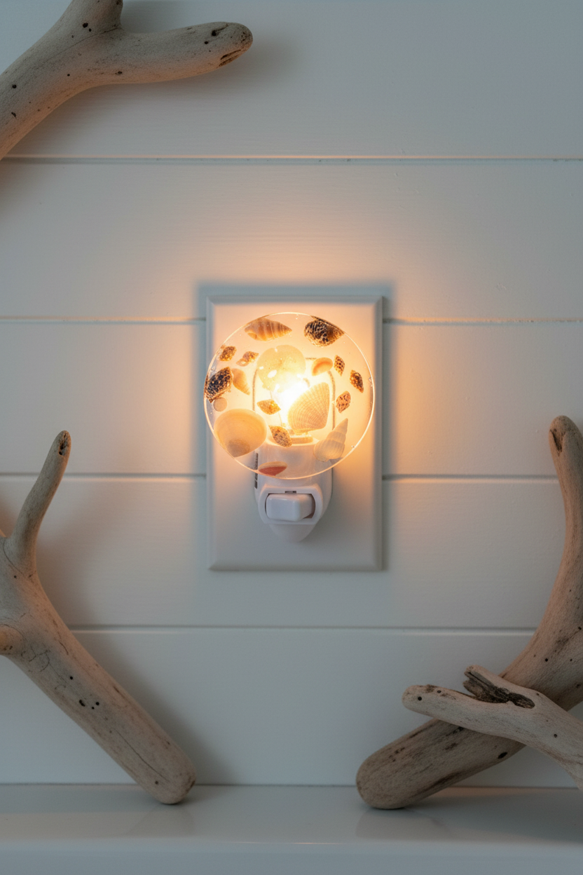 Seashell Night Light - Coastal Bathroom