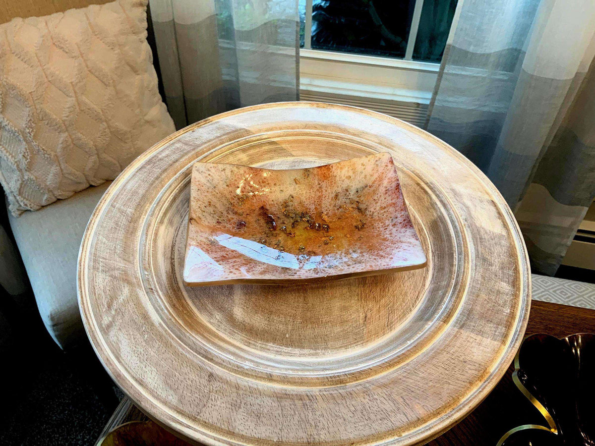 Shimmer White, Copper & Gold Resin Multi-Use Dish – Handmade Home Decor - The Glossy Gift Shop