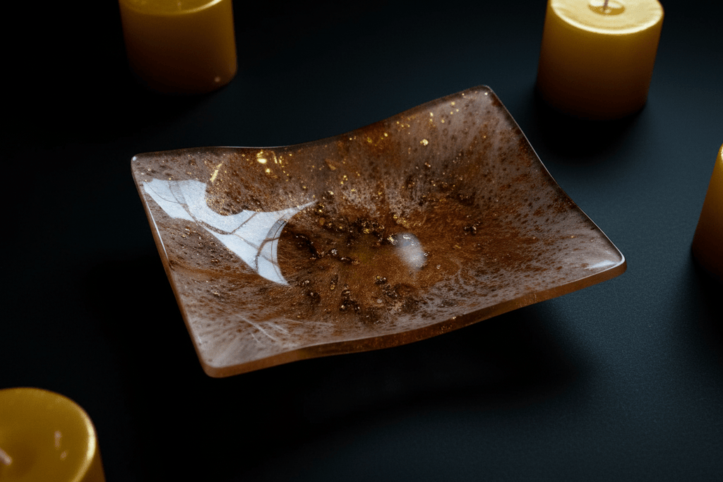 Shimmer White, Copper & Gold Resin Multi-Use Dish – Handmade Home Decor - The Glossy Gift Shop