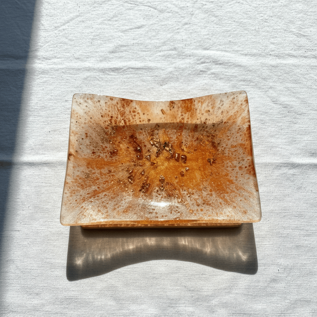 Shimmer White, Copper & Gold Resin Multi-Use Dish – Handmade Home Decor - The Glossy Gift Shop
