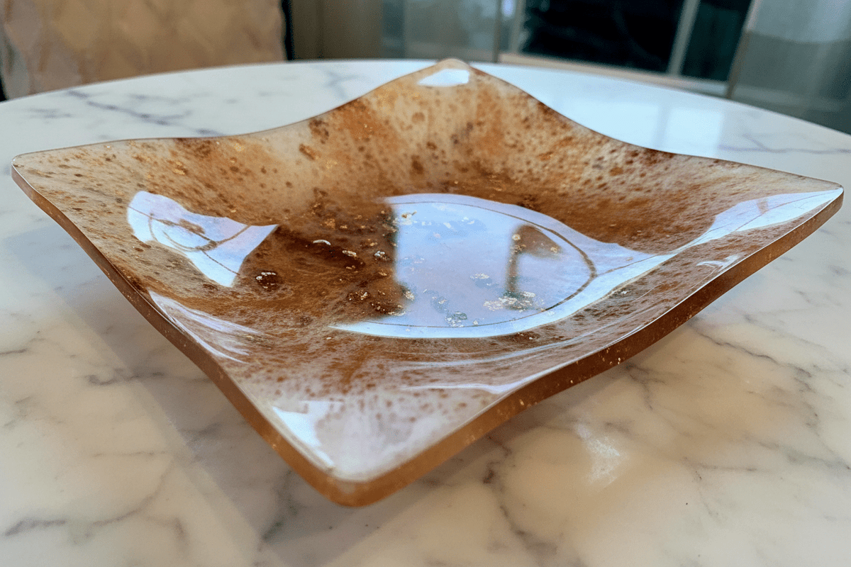 Shimmer White, Copper & Gold Resin Multi-Use Dish – Handmade Home Decor - The Glossy Gift Shop
