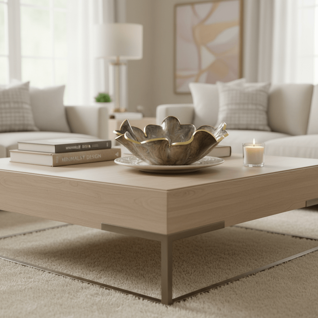 Silver Gold Swirl Bowl - Coffee Table