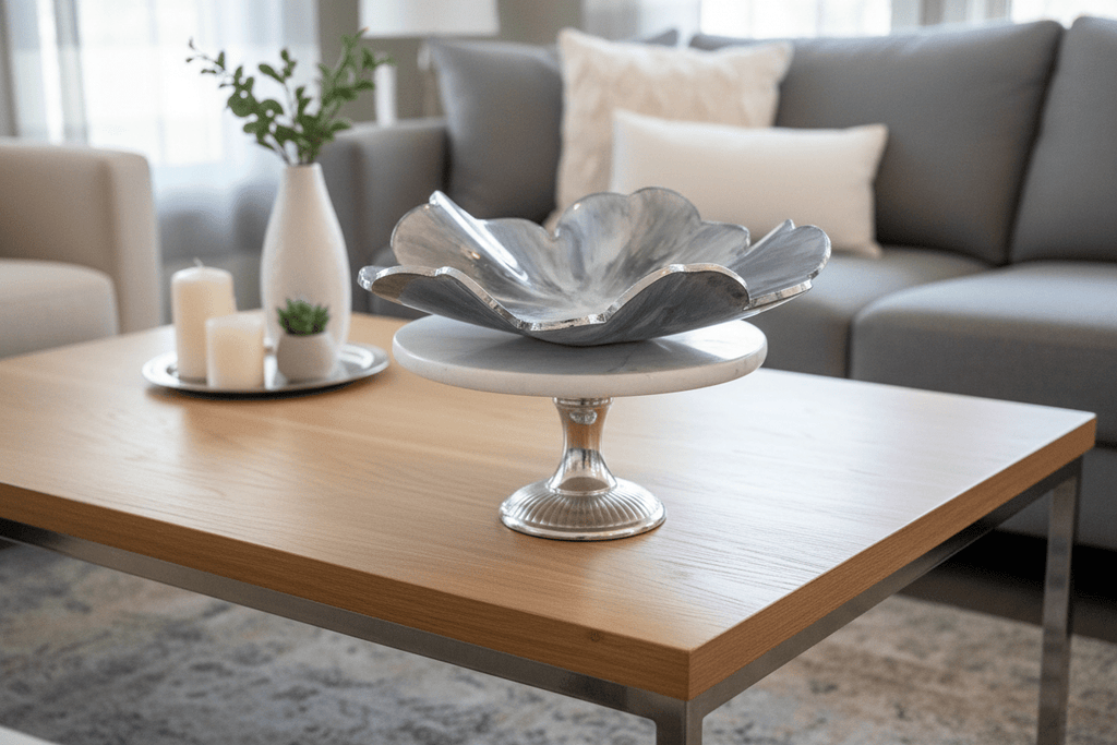 Silver Metallic Resin Bowl – Handmade Modern Home Decor - The Glossy Gift Shop