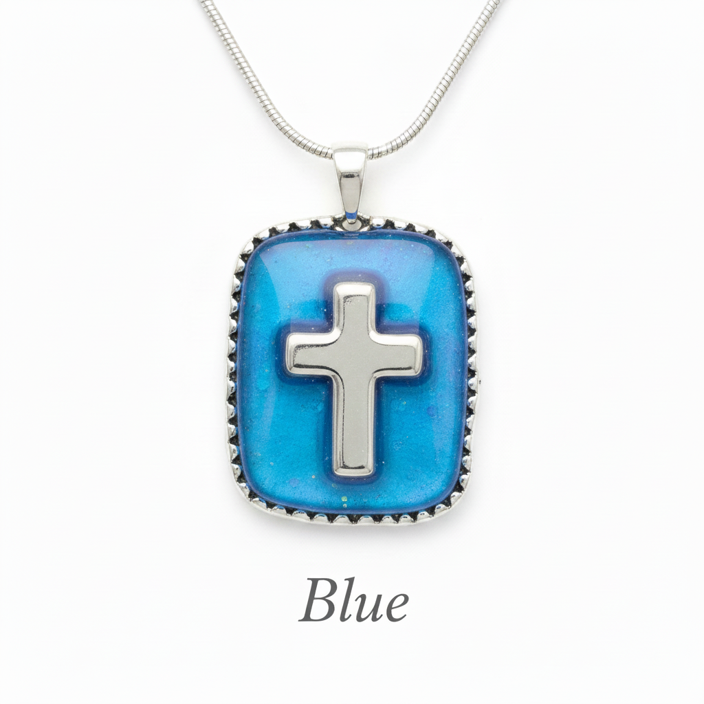 Silver Tone / Blue - More Blue Iridescent