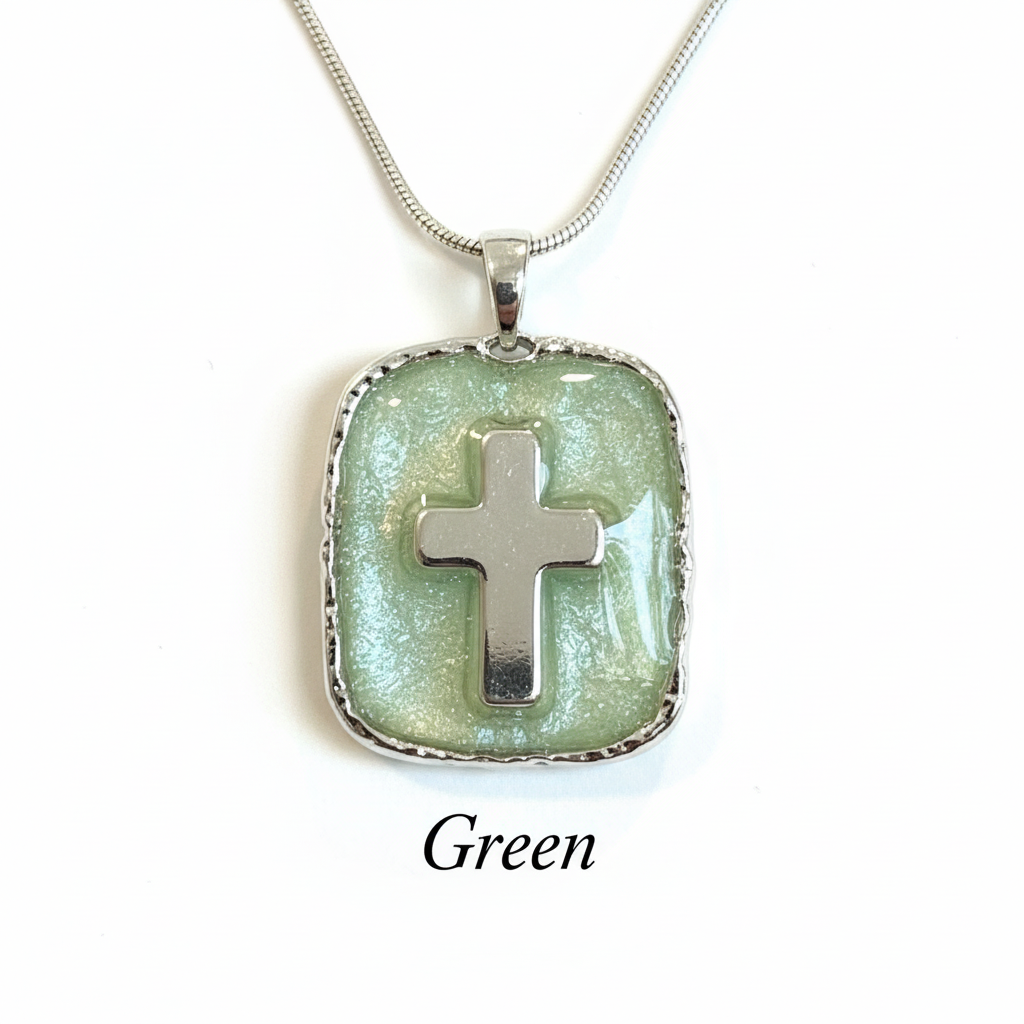 Silver Tone / Green