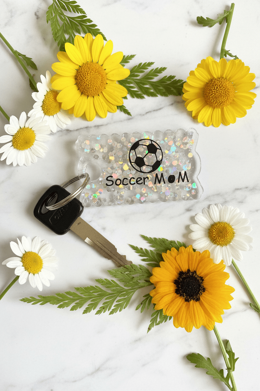 Sports Mom Resin Keychain – Choose Your Sport - The Glossy Gift Shop