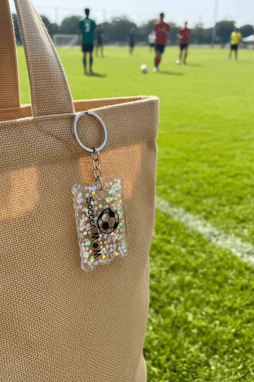 Sports Mom Resin Keychain – Choose Your Sport - The Glossy Gift Shop