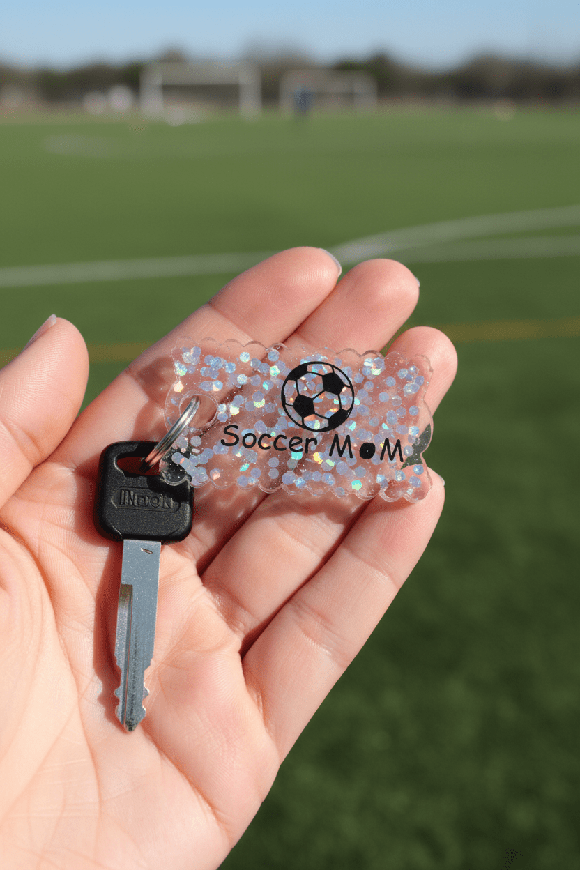 Sports Mom Resin Keychain – Choose Your Sport - The Glossy Gift Shop